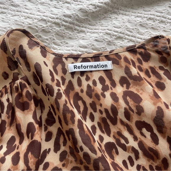 Reformation Cheetah Print Wrap Dress - Picture 4 of 7